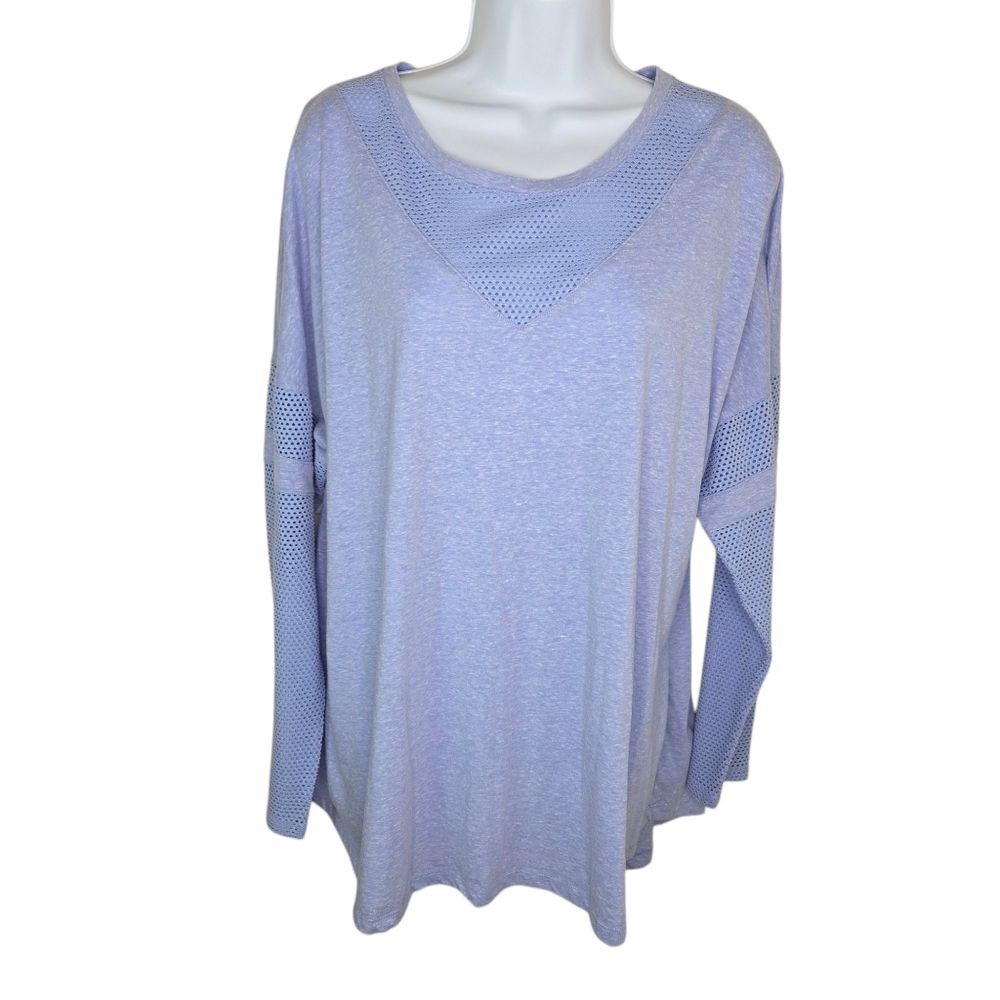 Livi Active Lane Bryant Mesh Insert Long Sleeve T-shirt Top Size 18/20
